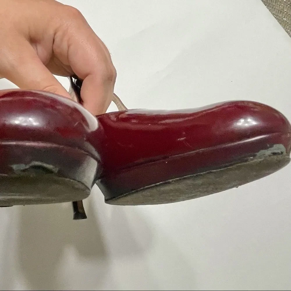 Kate Spade Maroon Patent Leather‎ Slingback Heels